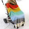 Knitted Rainbow Color Stitching Blanket Baby Windshield